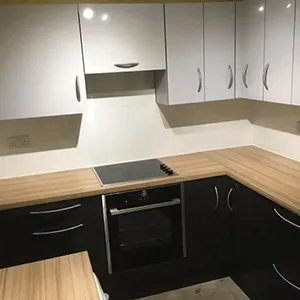 black and white kitchen